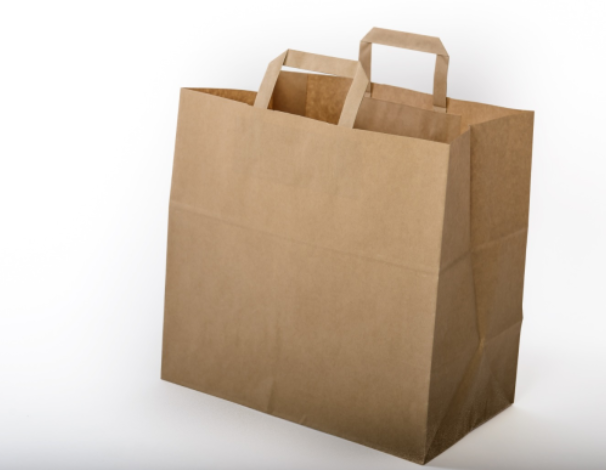 Pungi din hartie kraft natur 80 gr cu maner 32x17x30
